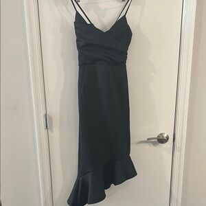 ASOS Black Sheath Dress Spaghetti Strap Sweetheart